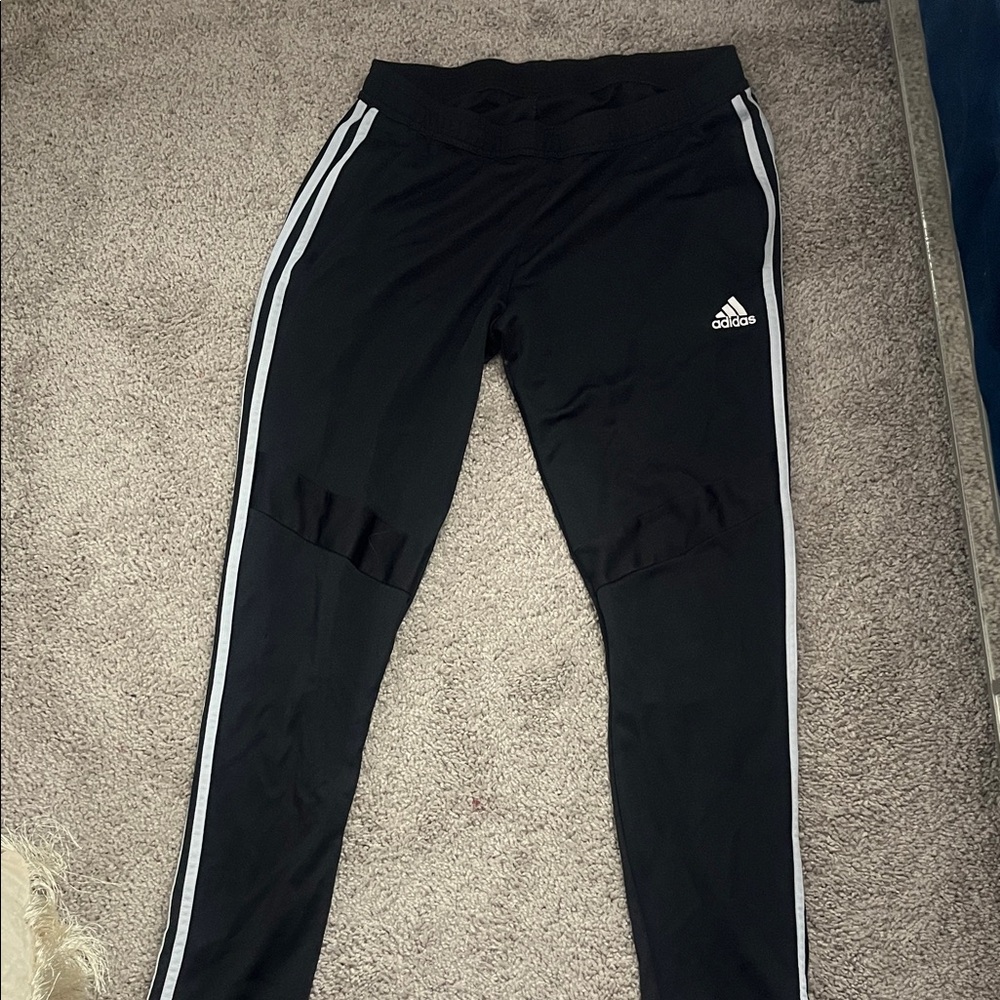 Adidas Black Sweatpants with Signature Stripes